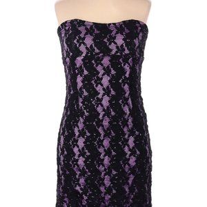 I.C.U. Women's Black Lace Purple Sheath Halter Dress Size Medium Formal Party